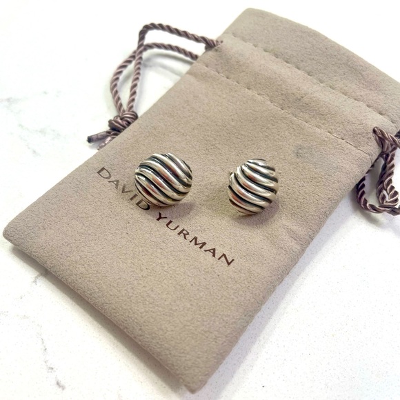 Davis Yurman Sculpted Cable earrings 14mm - Picture 1 of 3